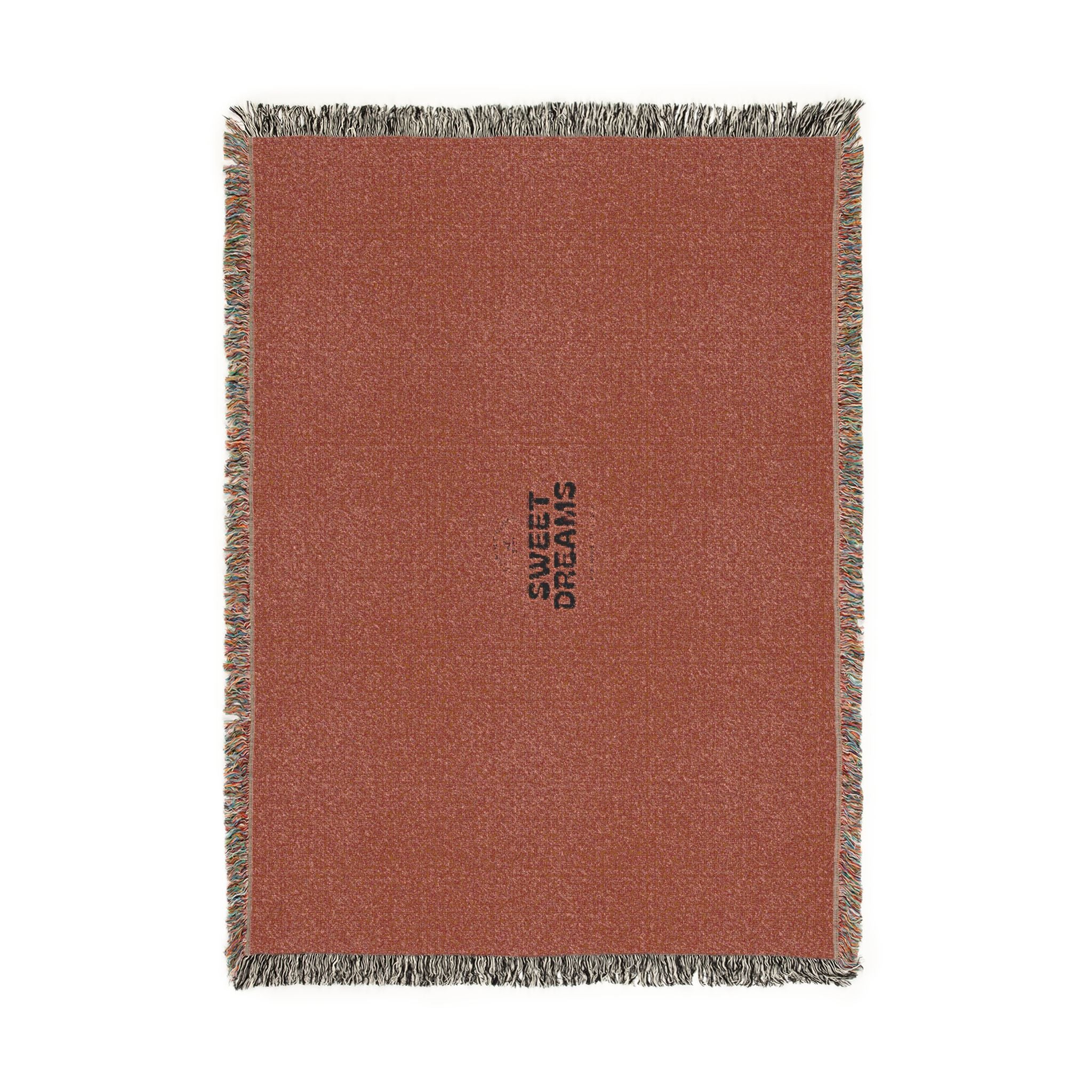 Woven Blanket — Minimal Logo Throw Blanket (Rust or Teal)