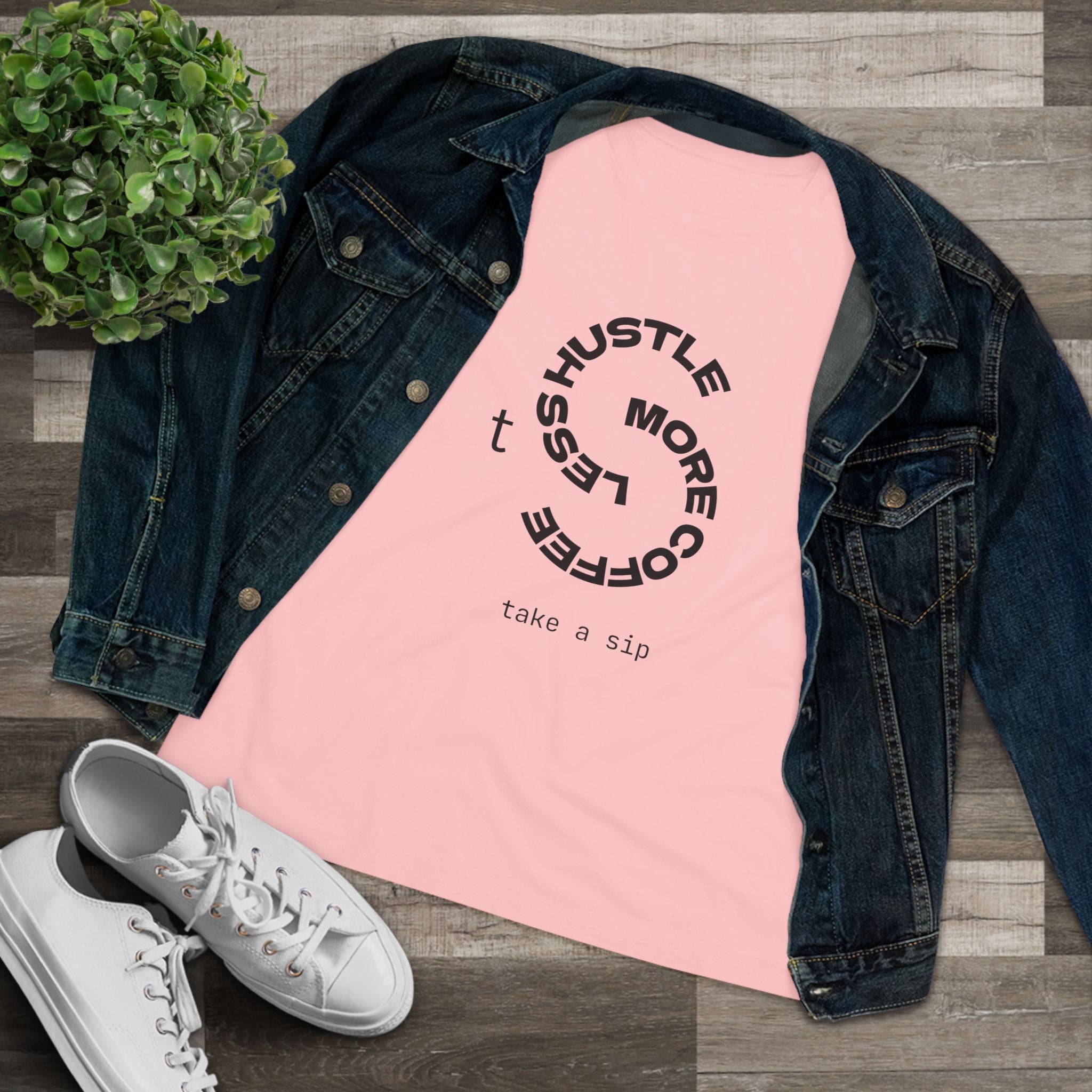 Coffee Hustle Women's Tee — "Hustle More, Coffee Less" Minimalist Shirt