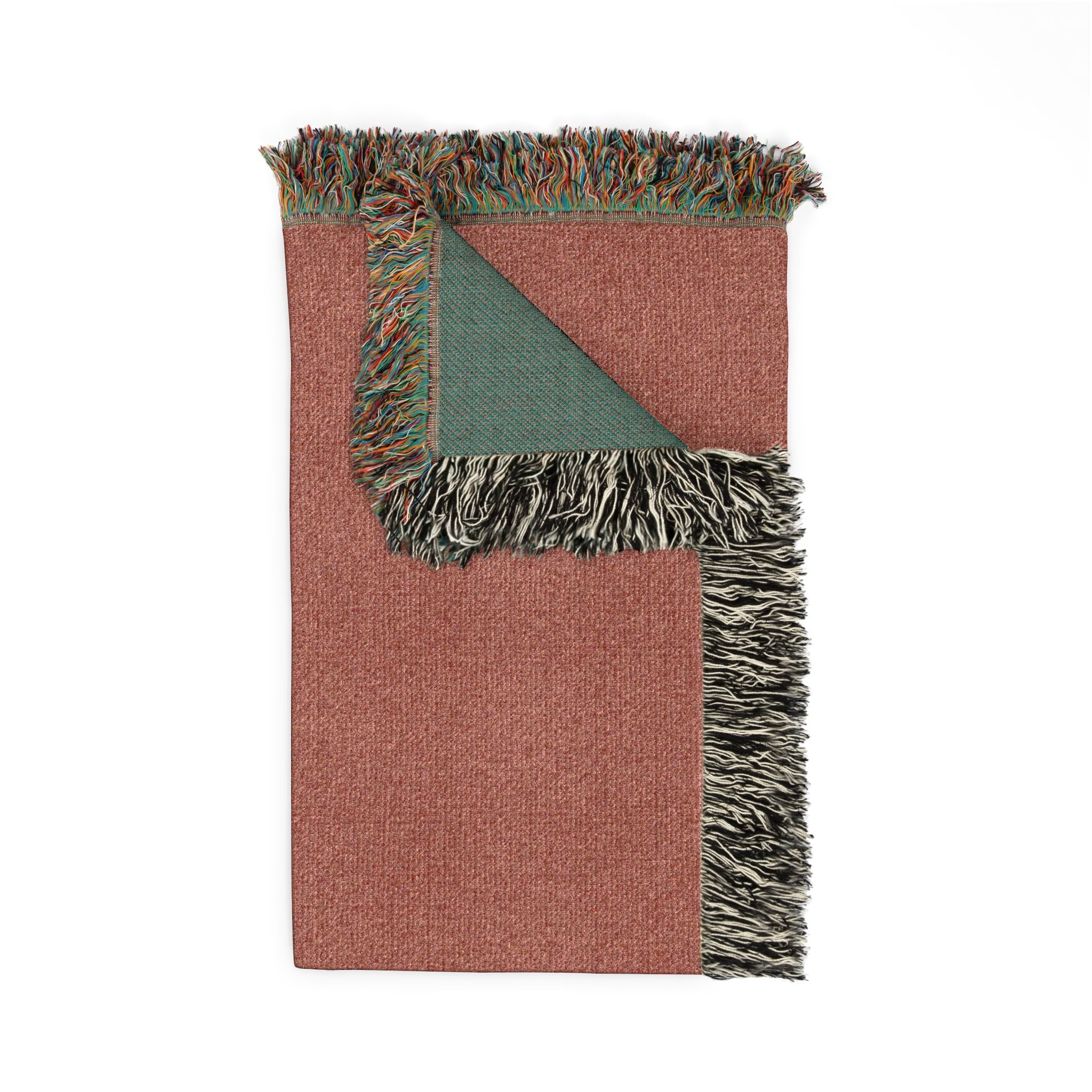 Woven Blanket — Minimal Logo Throw Blanket (Rust or Teal)