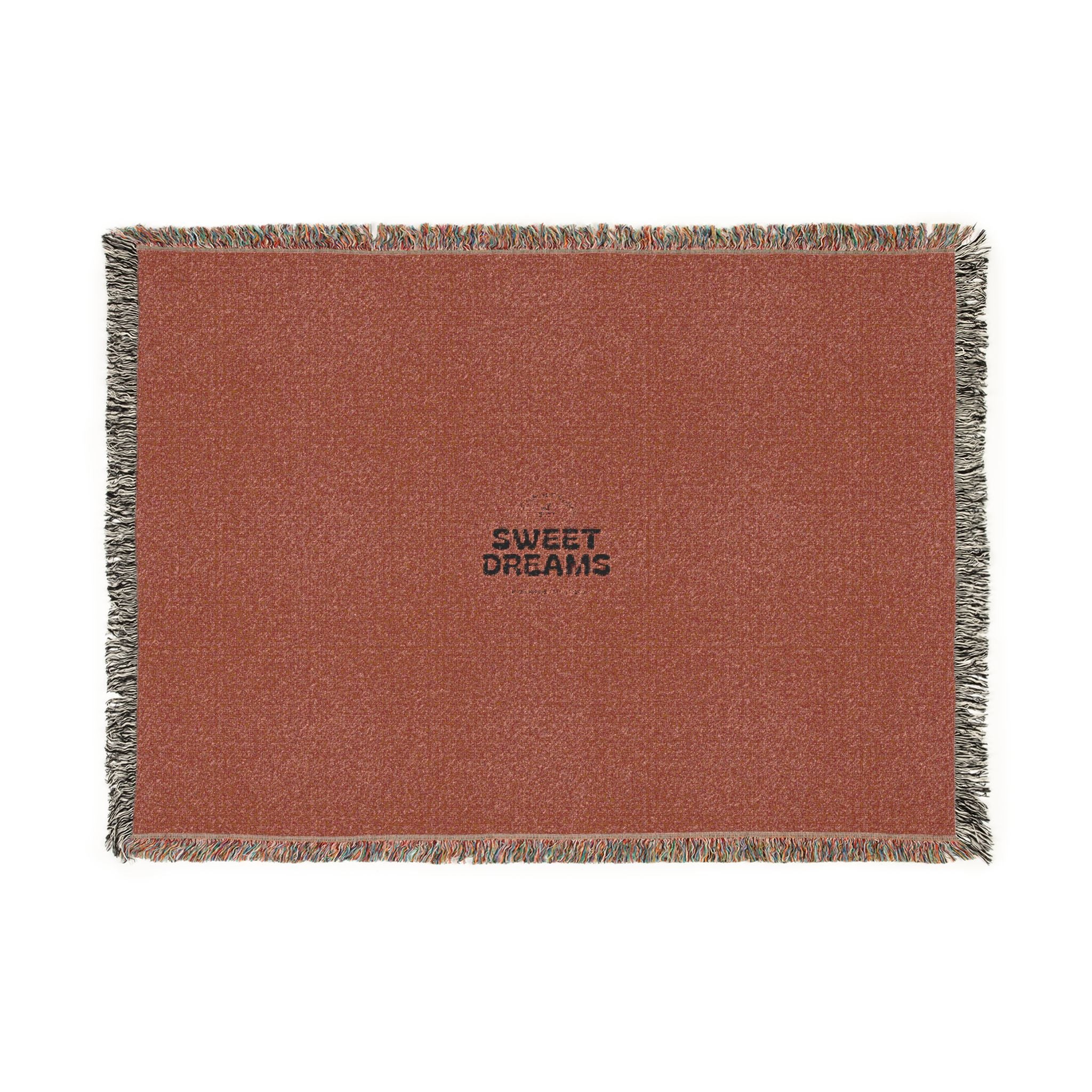 Woven Blanket — Minimal Logo Throw Blanket (Rust or Teal)